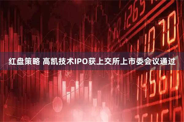 红盘策略 高凯技术IPO获上交所上市委会议通过